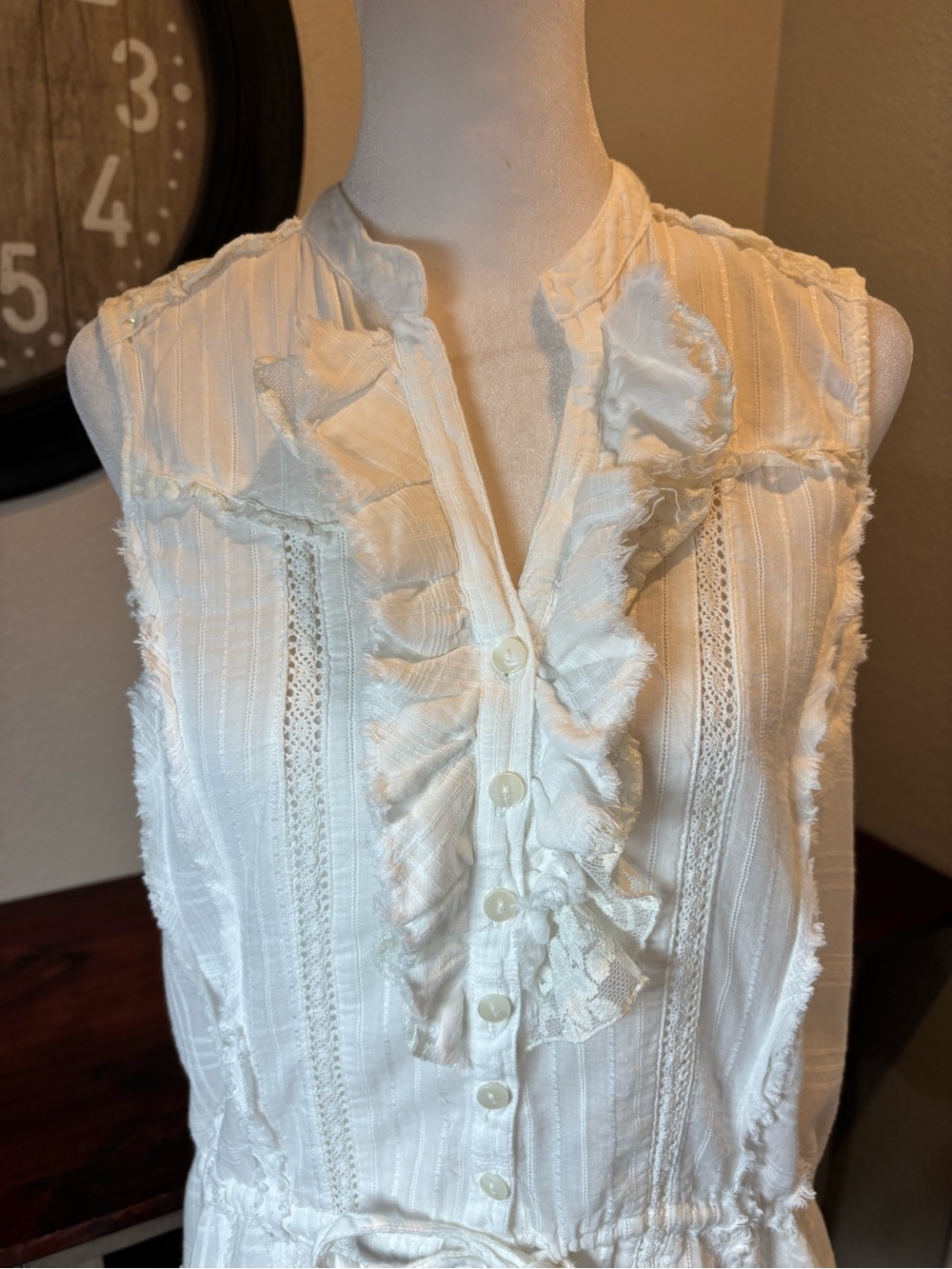 American Rag Ruffle Front Sleeveless Blouse - Picture 3 of 6